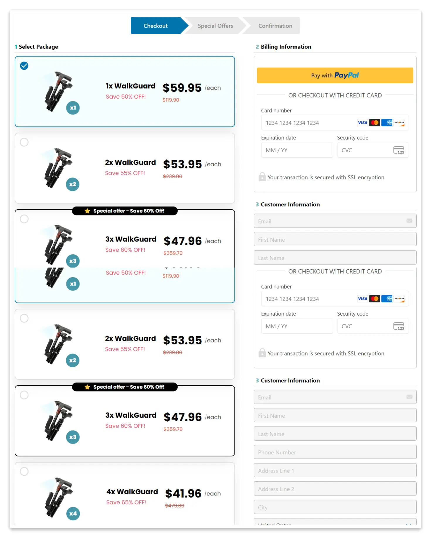 WalkGuard secure checkout page